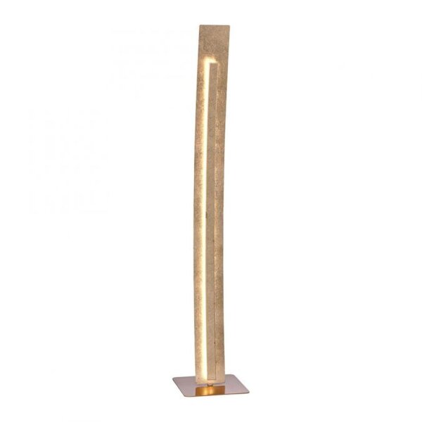 Elégant lampadaire LED blanc chaud 141 cm en feuille dor