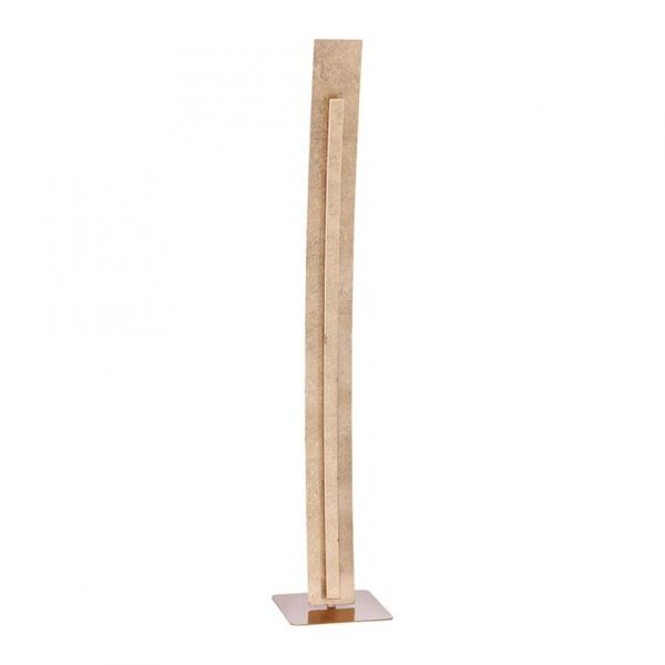 Elégant lampadaire LED blanc chaud 141 cm en feuille dor