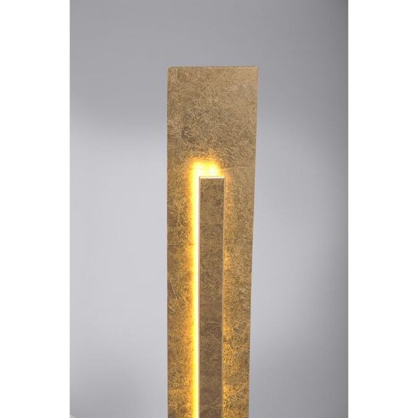 Elégant lampadaire LED blanc chaud 141 cm en feuille dor