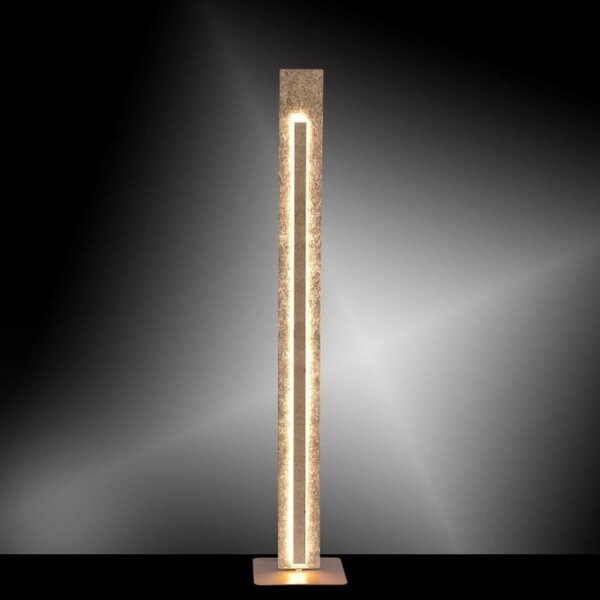 Elégant lampadaire LED blanc chaud 141 cm en feuille dor
