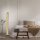 Elégant lampadaire LED blanc chaud 141 cm en feuille dor