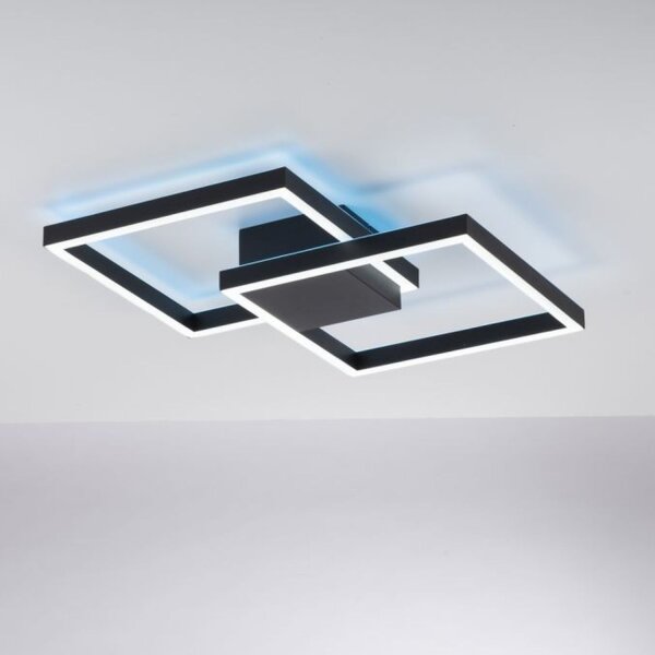 Lampe de plafonnier LED noir métal 53,5 cm 5000 lm dimmable