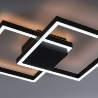 Lampe de plafonnier LED noir métal 53,5 cm 5000 lm...
