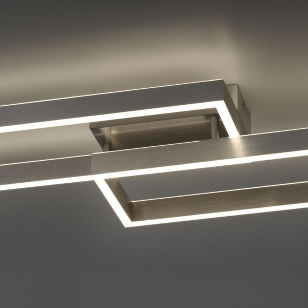 Lampe de plafonnier LED argent élégante Télécommande à intensité variable