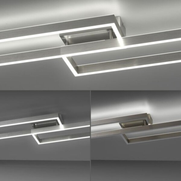 Lampe de plafonnier LED argent élégante Télécommande à intensité variable