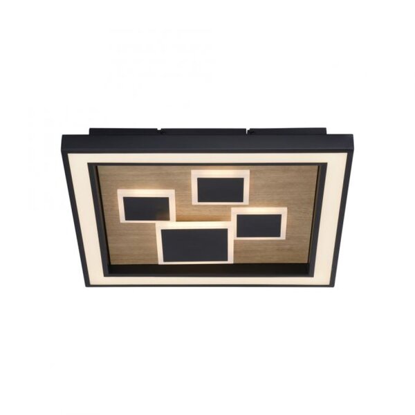Plafonnier LED Bois Noir Interrupteur de série L:48 cm