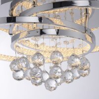 Lampe de plafonnier LED avec pendentif de cristal en...