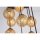 Lampe de plafonnier rustique métal G9 9 flammes boules or