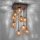 Lampe de plafonnier rustique métal G9 9 flammes boules or