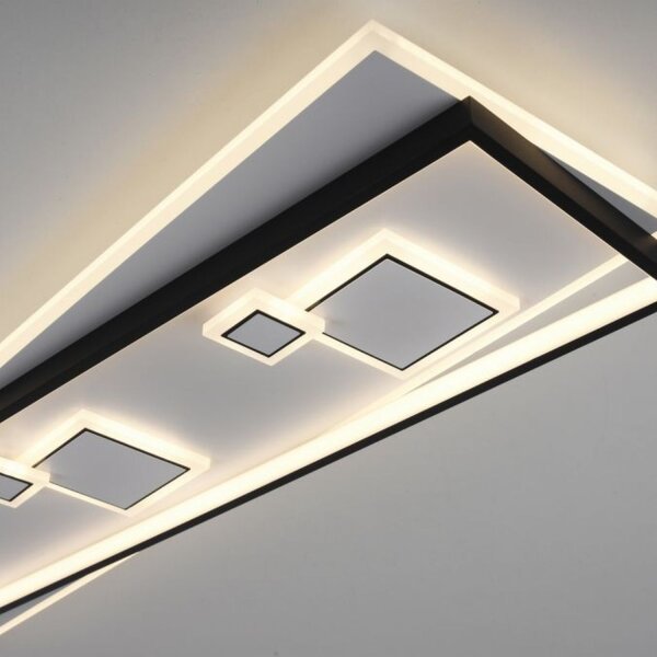 Lampe de plafonnier LED Blanc Noir Blanc chaud 3000 K 97,5 cm