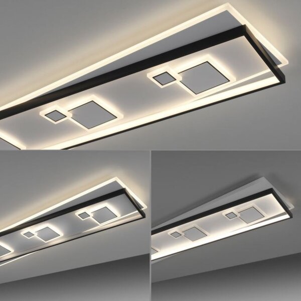 Lampe de plafonnier LED Blanc Noir Blanc chaud 3000 K 97,5 cm