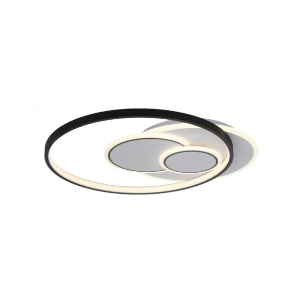 Lampe de plafonnier LED Anneaux Blanc Noir Blanc chaud 3000 K 27 W