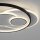 Lampe de plafonnier LED Anneaux Blanc Noir Blanc chaud 3000 K 27 W