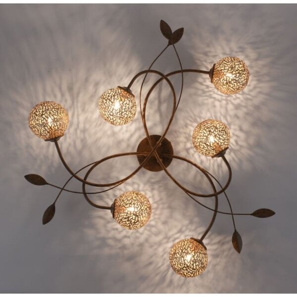 Lampe de plafonnier G9 L:68 cm Boules or Floral