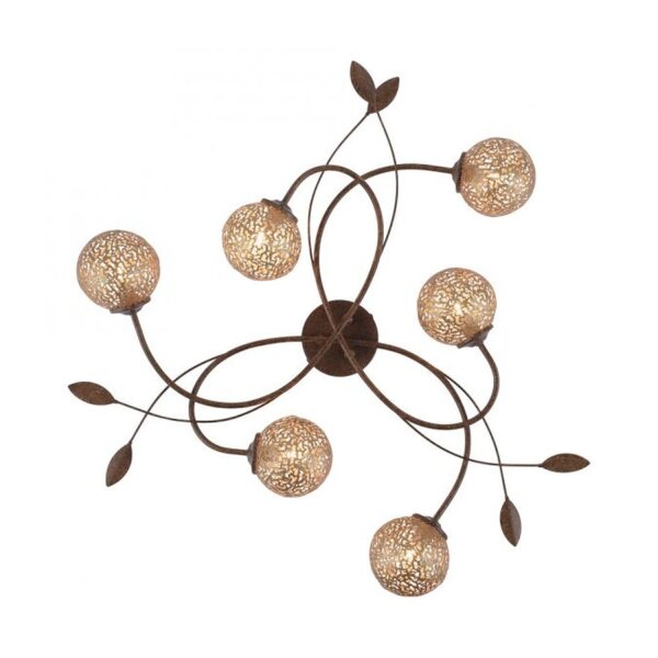 Lampe de plafonnier G9 L:68 cm Boules or Floral