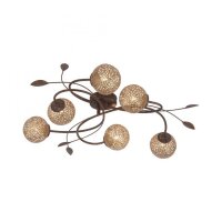 Lampe de plafonnier G9 L:68 cm Boules or Floral