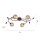 Plafonnier rustique G9 4 flammes boules or floral