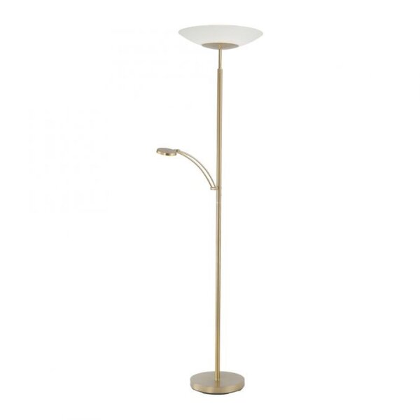 Lampadaire LED avec bras de lecture laiton verre 181 cm 3900 lm