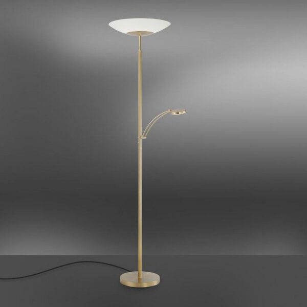 Lampadaire LED avec bras de lecture laiton verre 181 cm 3900 lm