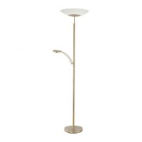 Lampadaire LED avec bras de lecture laiton verre 181 cm...