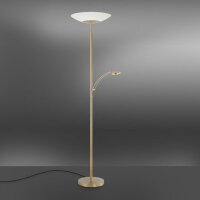 Lampadaire LED avec bras de lecture laiton verre 181 cm...