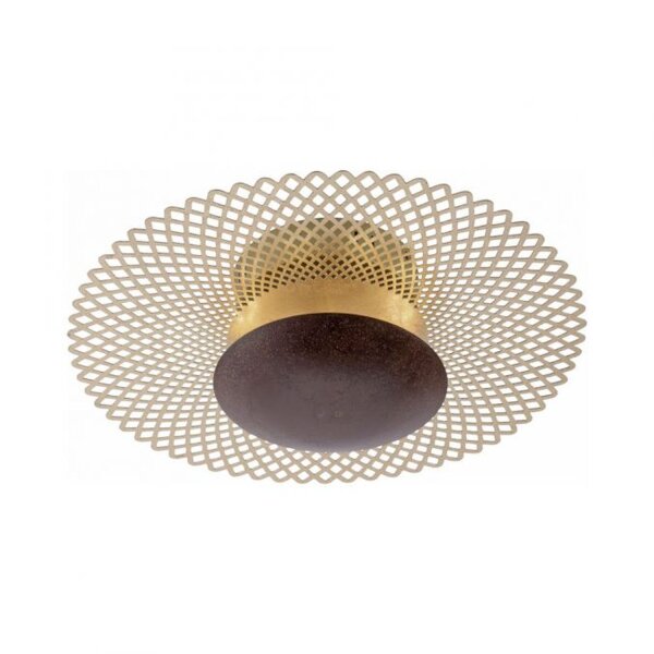 Plafonnier LED métal rouille-or Ø45 cm 12 W intensité lumineuse variable