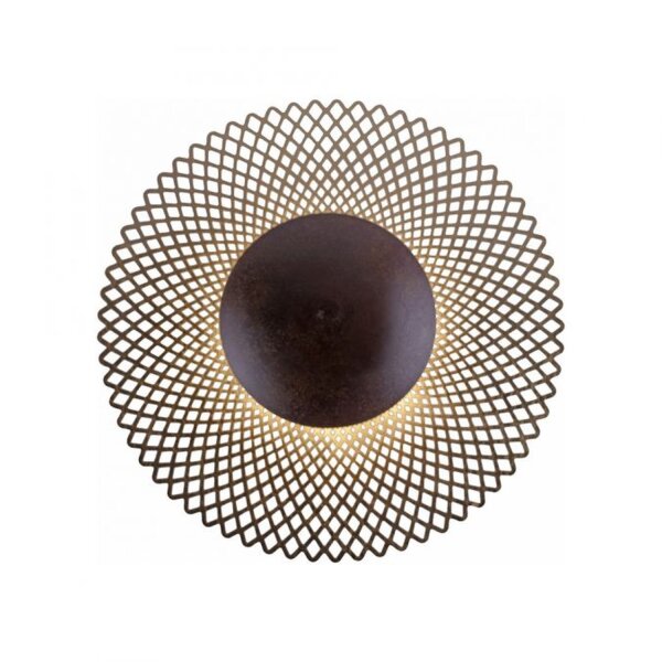 Plafonnier LED métal rouille-or Ø45 cm 12 W intensité lumineuse variable