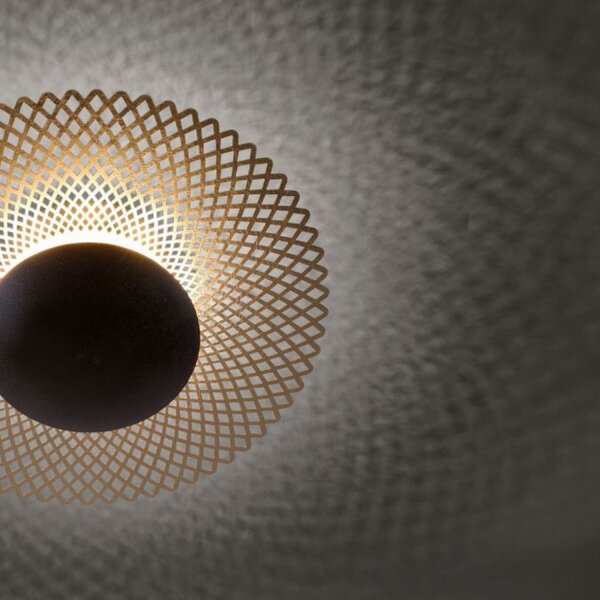 Plafonnier LED métal rouille-or Ø45 cm 12 W intensité lumineuse variable