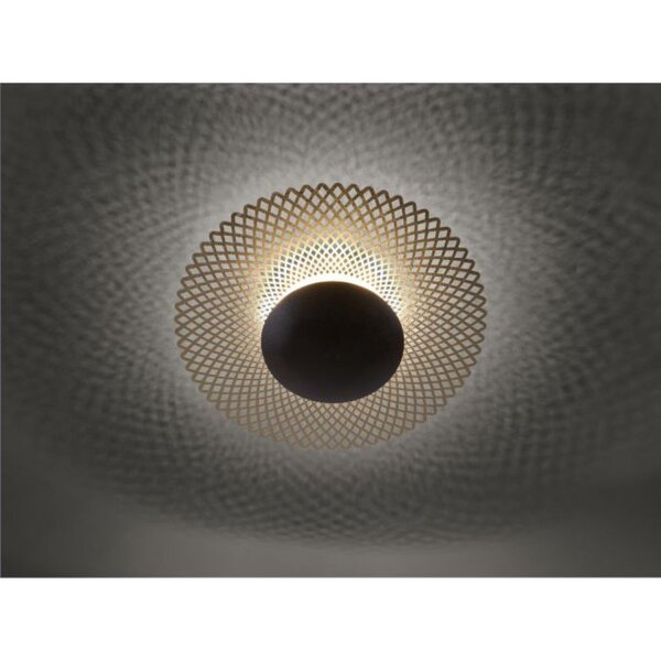 Plafonnier LED métal rouille-or Ø45 cm 12 W intensité lumineuse variable