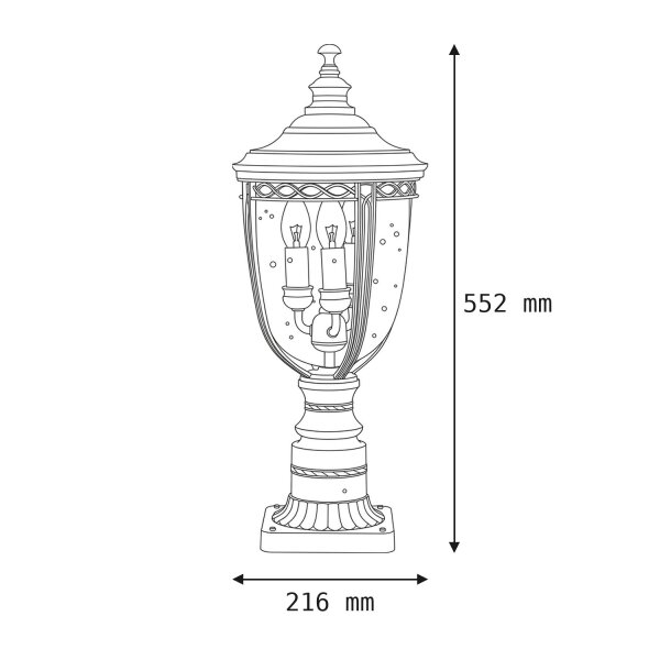 Eclairage de chemin de jardin en bronze antique résistant aux intempéries