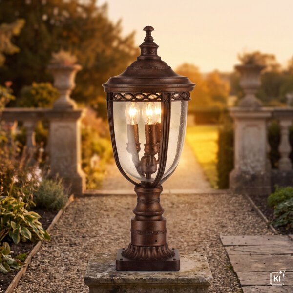 Eclairage de chemin de jardin en bronze antique résistant aux intempéries