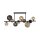 Lampe de plafonnier boules gris fumée ambre verre 85 cm G9