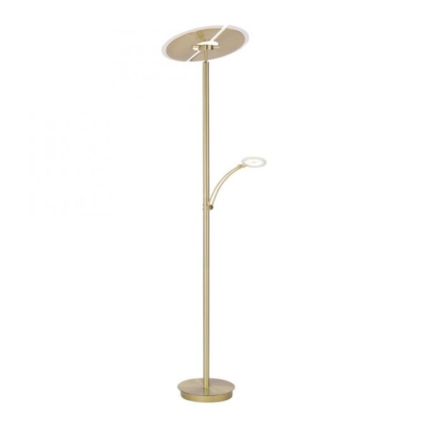 Lampadaire LED lampe de lecture en laiton verre 200 cm dimmable