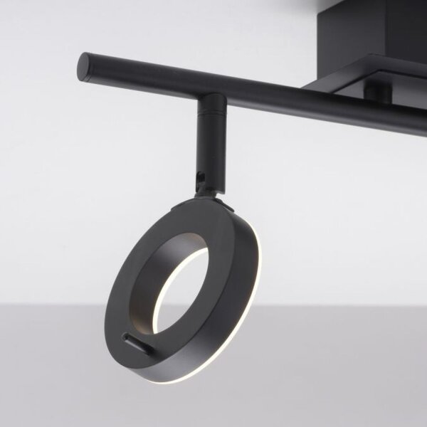 Spot de plafond LED flexible anthracite IP44 50 cm à faible éblouissement