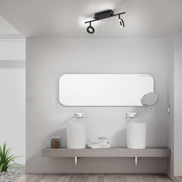 Spot de plafond LED flexible anthracite IP44 50 cm à faible éblouissement