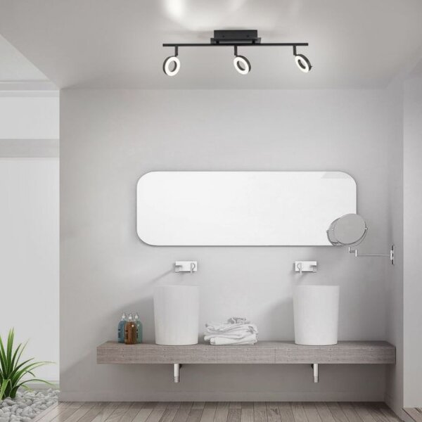 Spot de plafond flexible à LED anthracite IP44 67 cm à faible éblouissement
