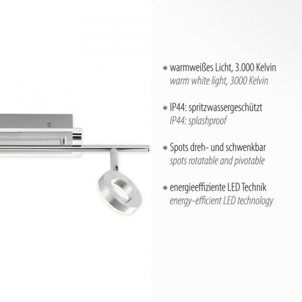 Spot de plafond LED flexible en aluminium IP44 L:50,5 cm