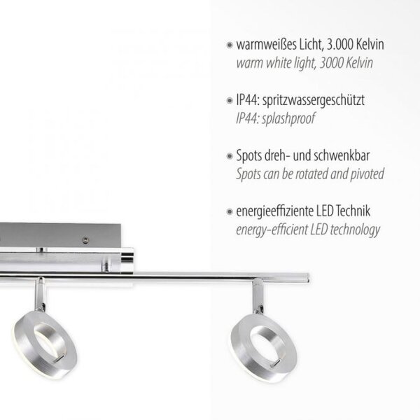 Spot de plafond LED flexible en aluminium IP44 L:67 cm