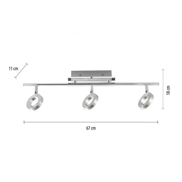 Spot de plafond LED flexible en aluminium IP44 L:67 cm