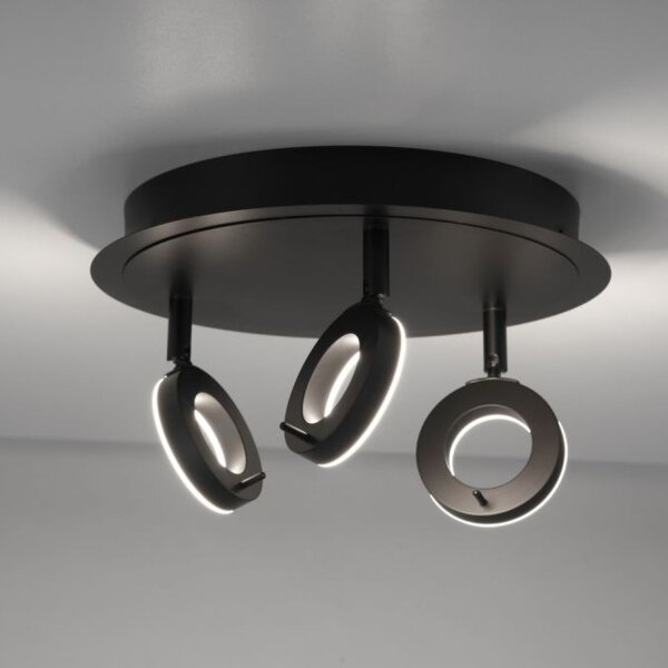 Spot de plafond mobile à LED anthracite IP44 Ø33,5 cm