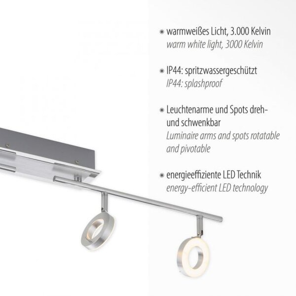 Spot de plafond à LED mobile en aluminium IP44 94 cm