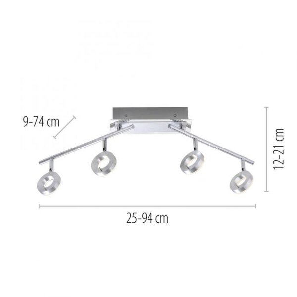 Spot de plafond à LED mobile en aluminium IP44 94 cm