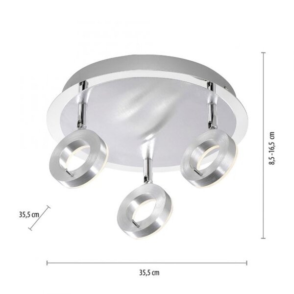 Spot de plafond à LED flexible en aluminium IP44 Ø33,5 cm