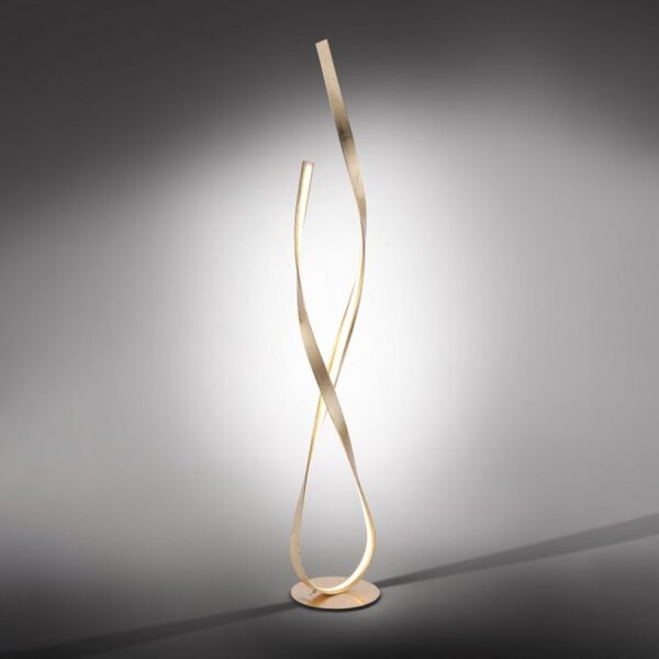 Lampadaire LED à intensité variable en feuille dor 140 cm 3000 K 26 W