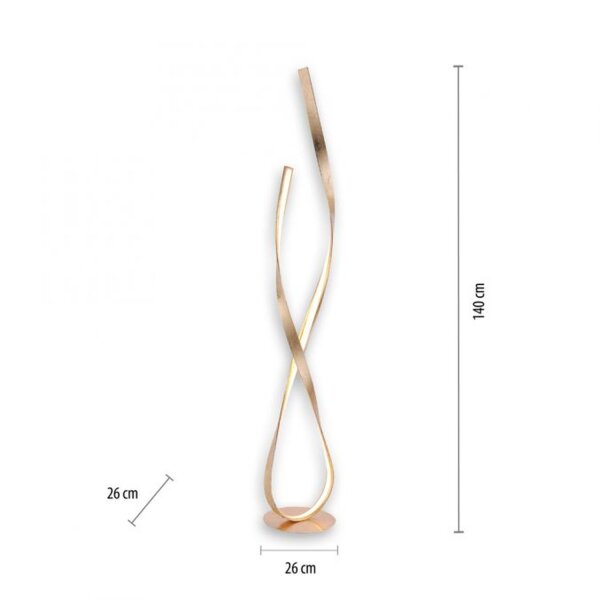 Lampadaire LED à intensité variable en feuille dor 140 cm 3000 K 26 W