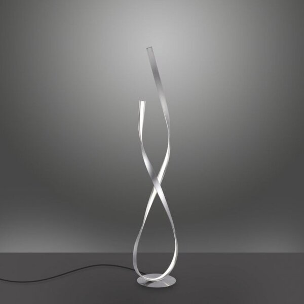 Lampadaire LED à intensité variable en argent 140 cm 3215 lm 26 W