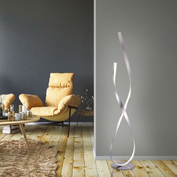 Lampadaire LED à intensité variable en argent 140 cm 3215 lm 26 W
