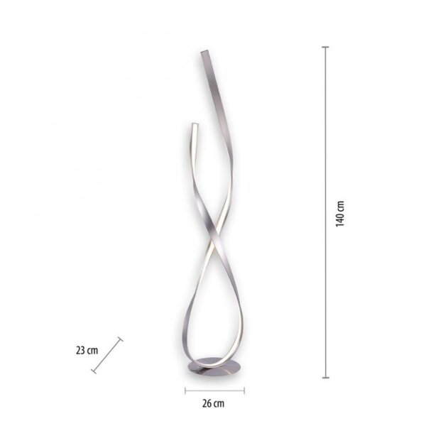 Lampadaire LED à intensité variable en argent 140 cm 3215 lm 26 W