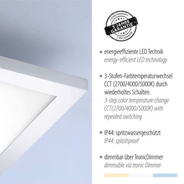 Blendarme Lampe de plafonnier LED en chrome L:45 cm IP44 dimmable
