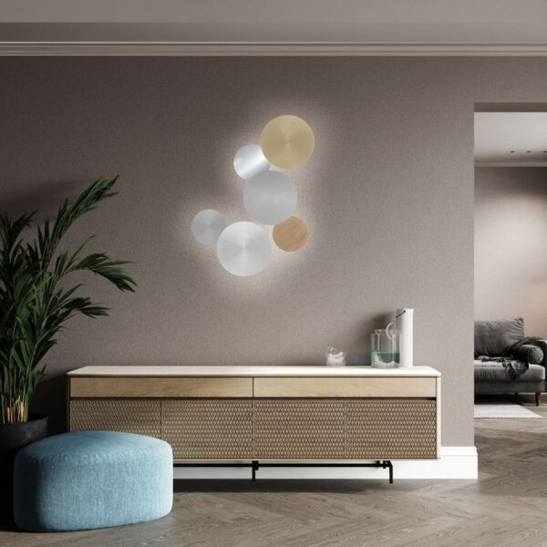 Applique murale LED rechargeable Gris Ø25 cm gradable Télécommande
